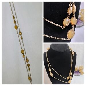Romantic Coquette Vintage Gold and Peach Necklace